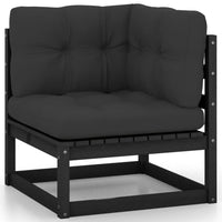 Thumbnail for 10-tlg. Garten-Lounge-Set mit Kissen Schwarz Massivholz Kiefer
