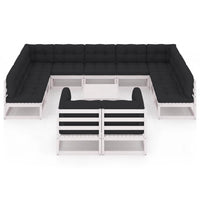 Thumbnail for 12-tlg. Garten-Lounge-Set mit Kissen Weiß Kiefer Massivholz