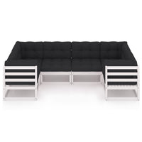 Thumbnail for 6-tlg. Garten-Lounge-Set mit Kissen Weiß Kiefer Massivholz