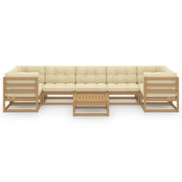 Thumbnail for 8-tlg. Garten-Lounge-Set Kissen Honigbraun Kiefer Massivholz