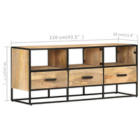 Thumbnail for TV-Schrank 110x30x45 cm Raues Mangoholz