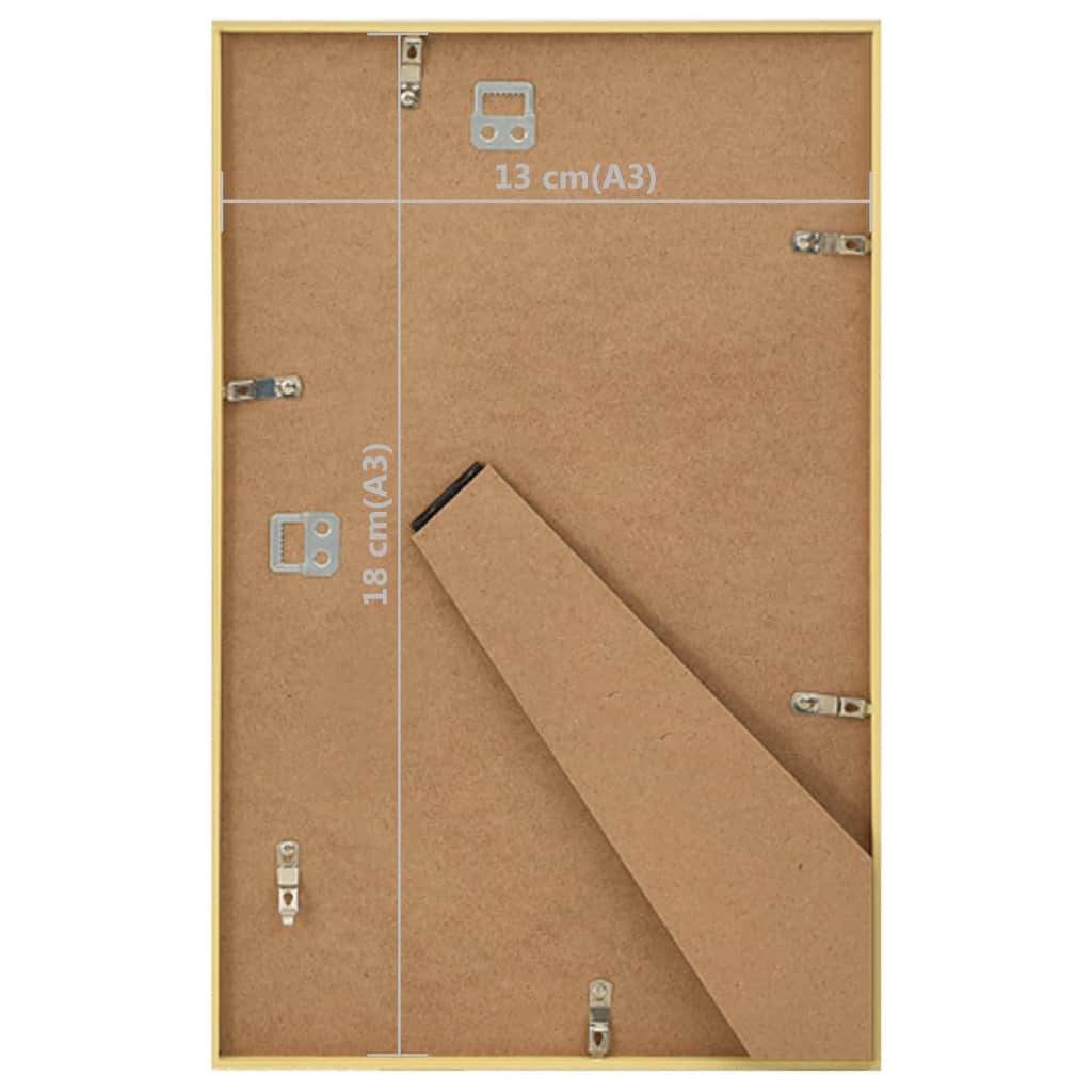 Bilderrahmen Collage 3 Stk. für Wand Tisch Golden 13x18 cm MDF