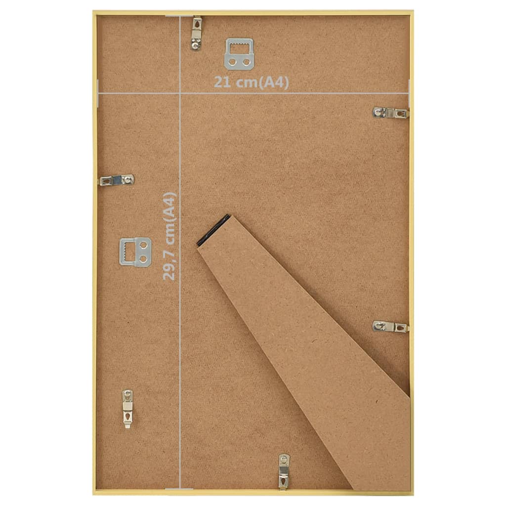 Bilderrahmen Collage 3 Stk. für Wand Tisch Golden 21x29,7cm MDF
