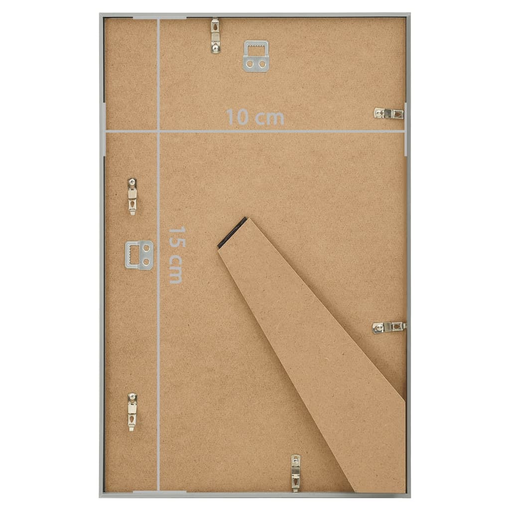 Bilderrahmen Collage 5 Stk. für Wand Tisch Silbern 10x15 cm MDF