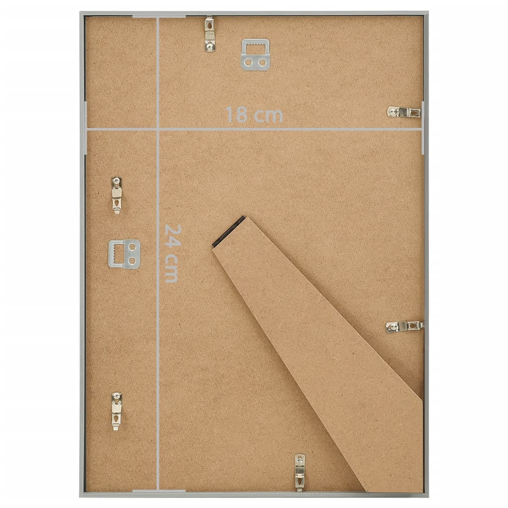 Bilderrahmen Collage 3 Stk. für Wand Tisch Silbern 18x24 cm MDF