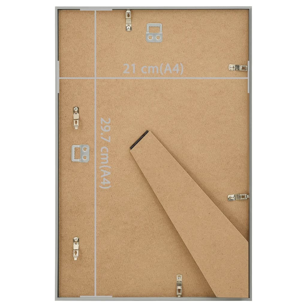 Bilderrahmen Collage 5 Stk. für Wand Tisch Silbern 21x29,7 cm MDF