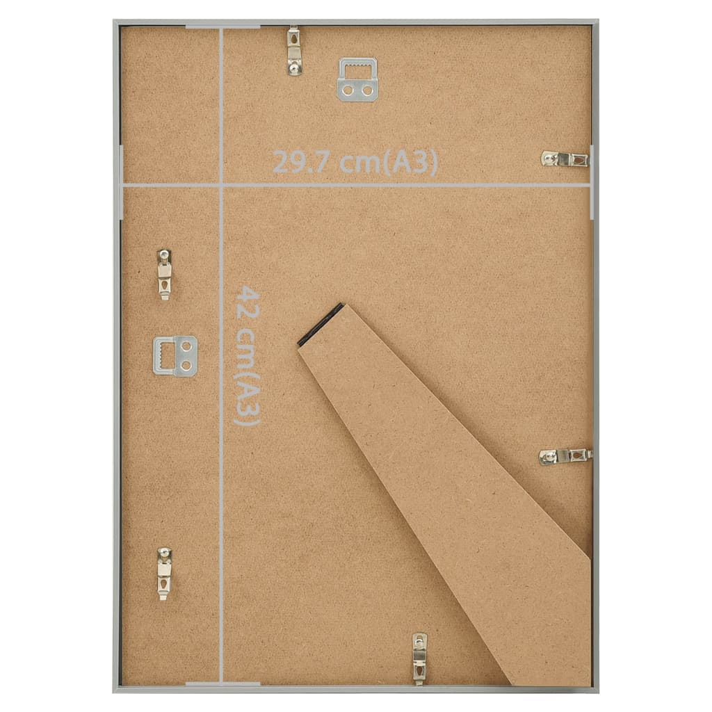 Bilderrahmen Collage 3 Stk. für Wand Tisch Silbern 29,7x42 cm MDF
