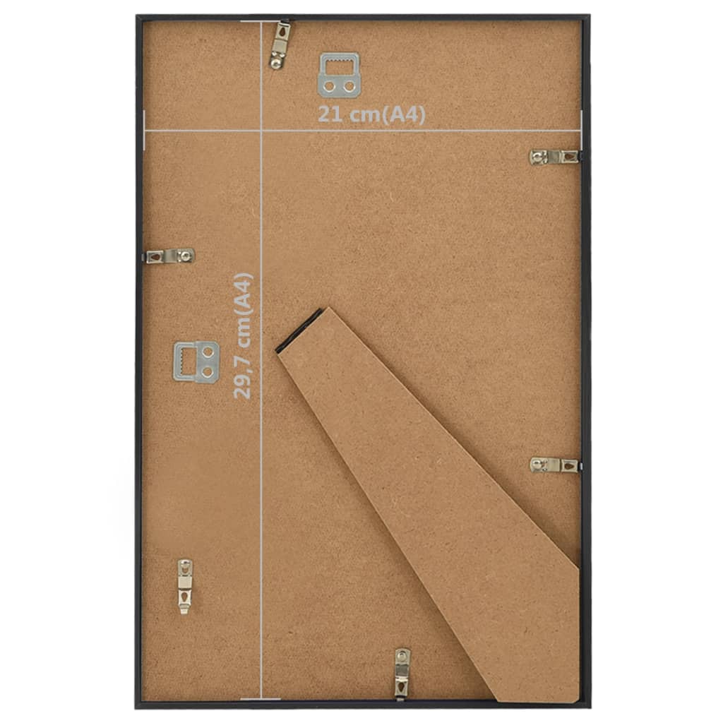 Bilderrahmen Collage 5Stk. für Wand Tisch Schwarz 21x29,7cm MDF