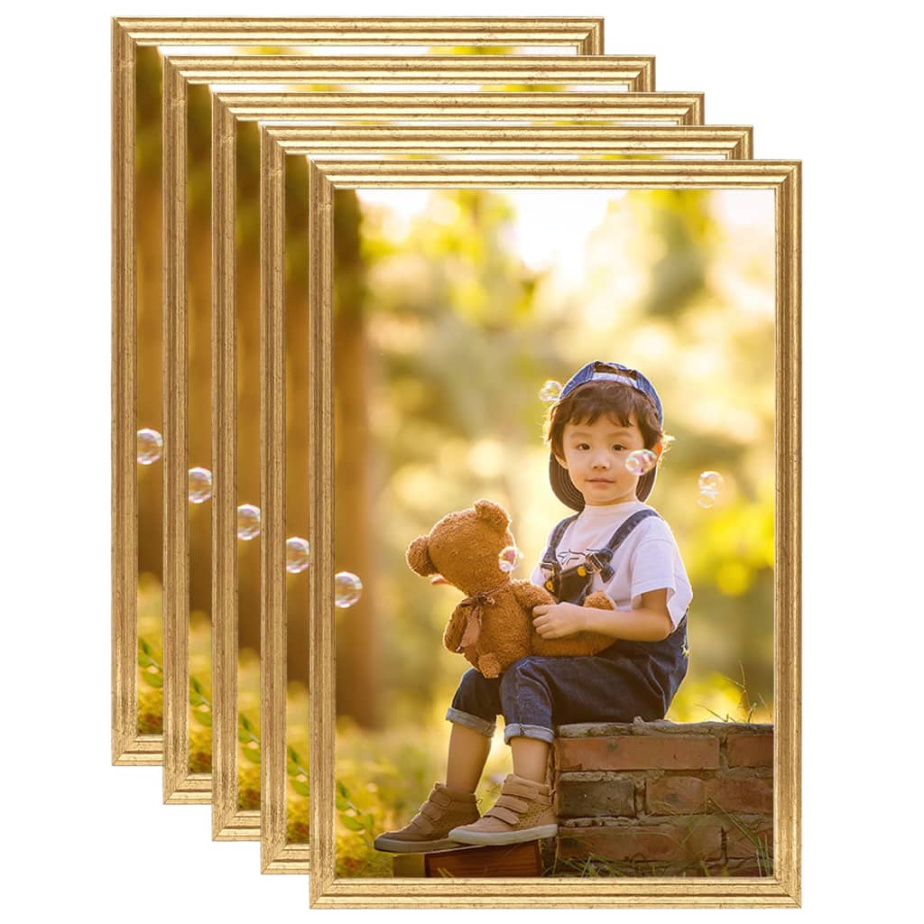 Bilderrahmen Collage 5 Stk. für Wand Tisch Golden 59,4x84cm MDF