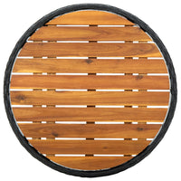 Thumbnail for Beistelltisch Schwarz 60 cm Poly Rattan und Massivholz Akazie