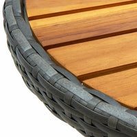 Thumbnail for Beistelltisch Grau 60 cm Poly Rattan und Akazie Massivholz