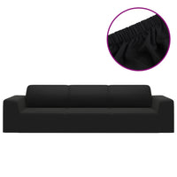 Thumbnail for Stretch Sofahusse 4-Sitzer Schwarz Polyester-Jersey
