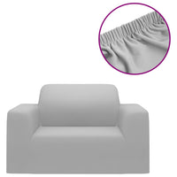 Thumbnail for Stretch-Sofahusse Grau Polyester-Jersey
