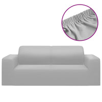 Thumbnail for Stretch Sofahusse 2-Sitzer Grau Polyester-Jersey