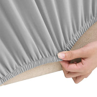 Thumbnail for Stretch Sofahusse 2-Sitzer Grau Polyester-Jersey