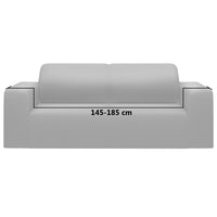 Thumbnail for Stretch Sofahusse 2-Sitzer Grau Polyester-Jersey