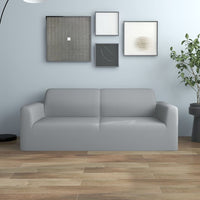 Thumbnail for Stretch Sofahusse 2-Sitzer Grau Polyester-Jersey
