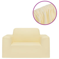 Thumbnail for Stretch-Sofahusse Creme Polyester-Jersey