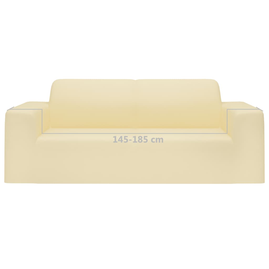 Stretch Sofahusse 2-Sitzer Creme Polyester-Jersey
