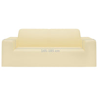 Thumbnail for Stretch Sofahusse 2-Sitzer Creme Polyester-Jersey