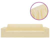 Thumbnail for Stretch Sofahusse 4-Sitzer Creme Polyester-Jersey