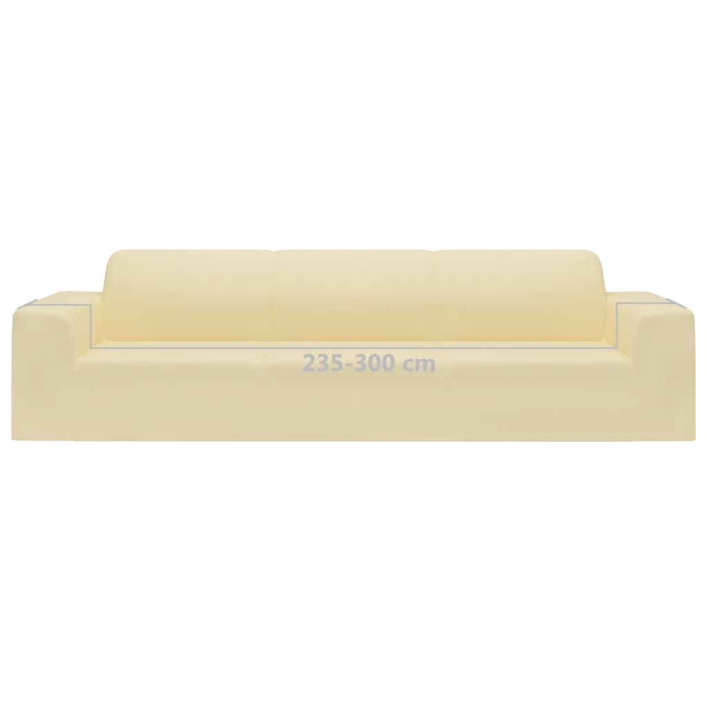Stretch Sofahusse 4-Sitzer Creme Polyester-Jersey