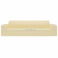 Thumbnail for Stretch Sofahusse 4-Sitzer Creme Polyester-Jersey