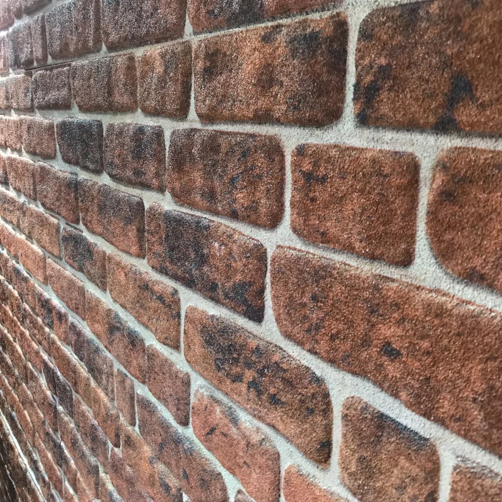 3D-Wandpaneele 10 Stk. Dunkelbraun Backstein-Optik EPS