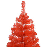 Thumbnail for Künstlicher Weihnachtsbaum mit LEDs & Ständer Rot 150 cm PVC