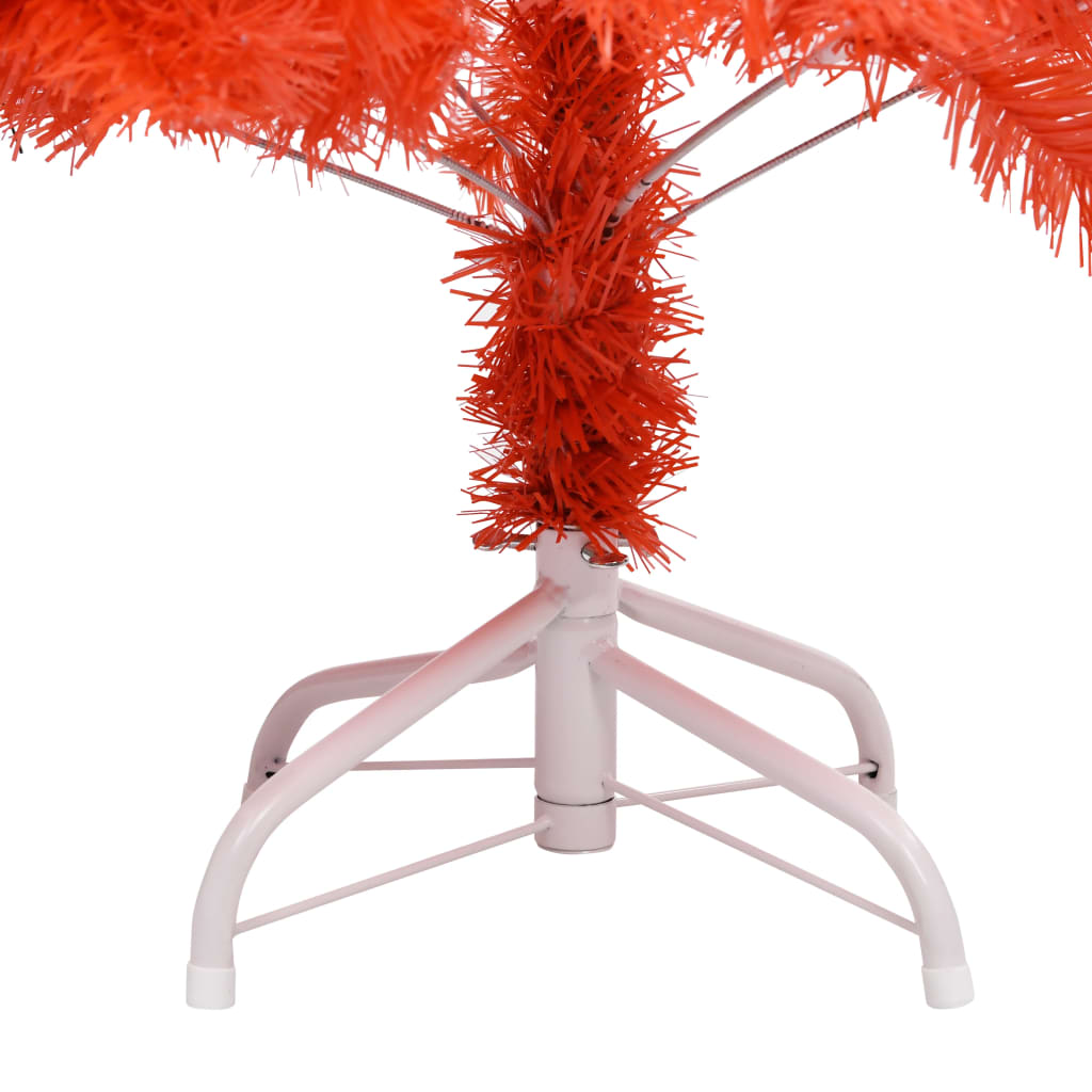 Künstlicher Weihnachtsbaum mit LEDs & Ständer Rot 150 cm PVC