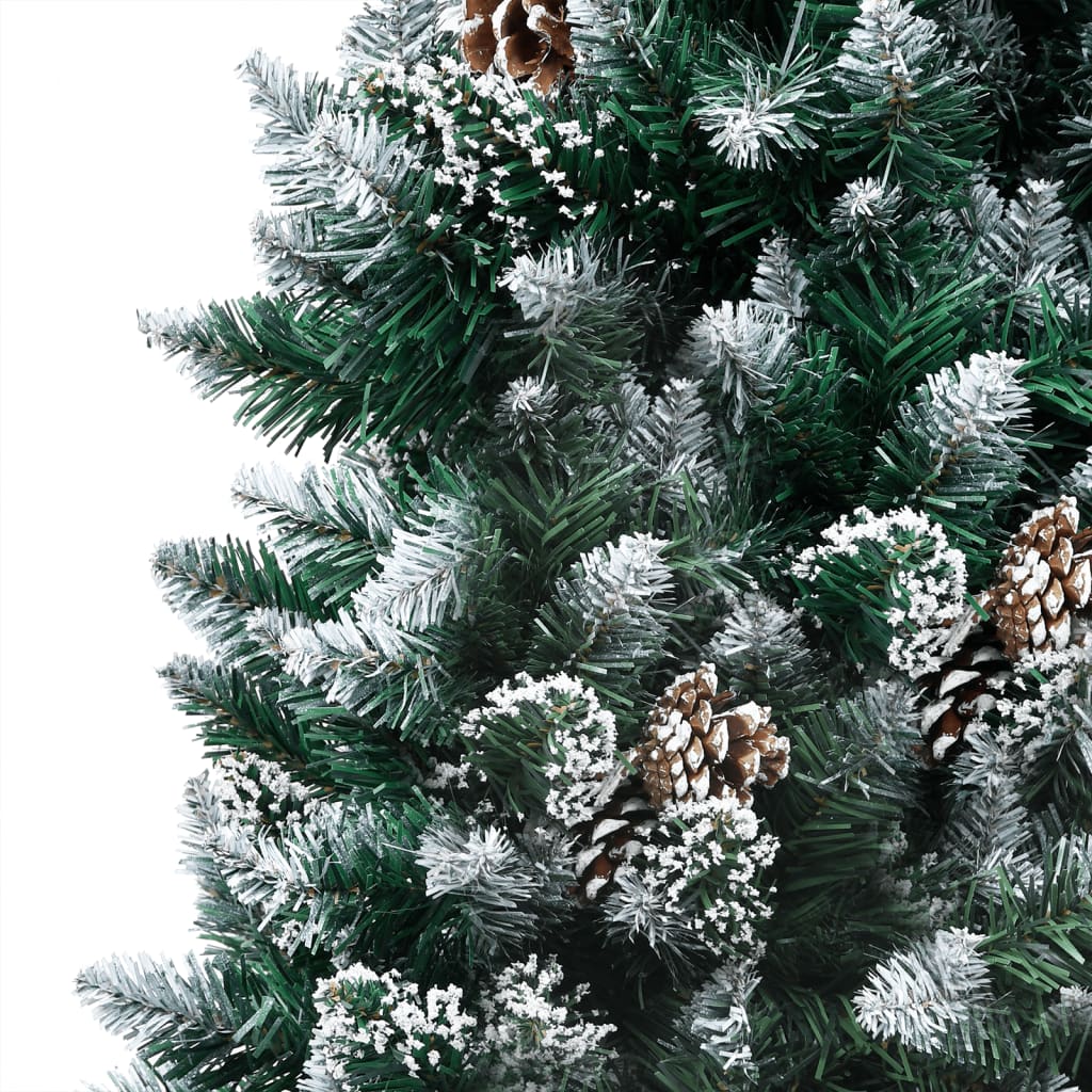 Künstlicher Weihnachtsbaum mit LEDs & Zapfen & Schnee 210 cm