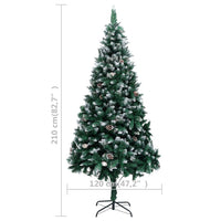 Thumbnail for Künstlicher Weihnachtsbaum mit LEDs & Zapfen & Schnee 210 cm