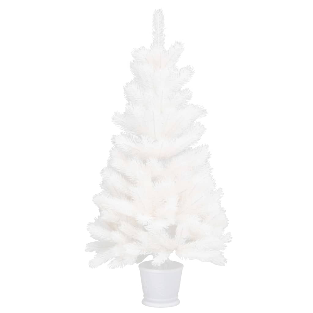 Künstlicher Weihnachtsbaum mit LEDs Weiß 90 cm