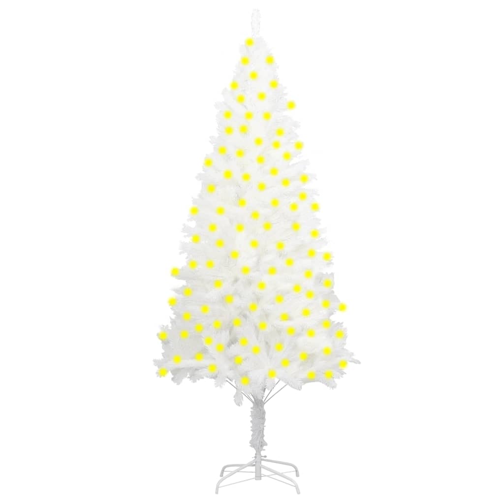 Künstlicher Weihnachtsbaum mit LEDs Weiß 210 cm
