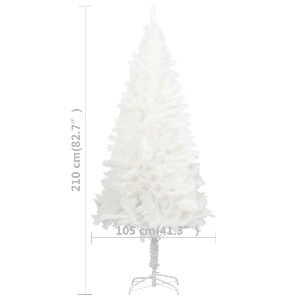 Künstlicher Weihnachtsbaum mit LEDs Weiß 210 cm