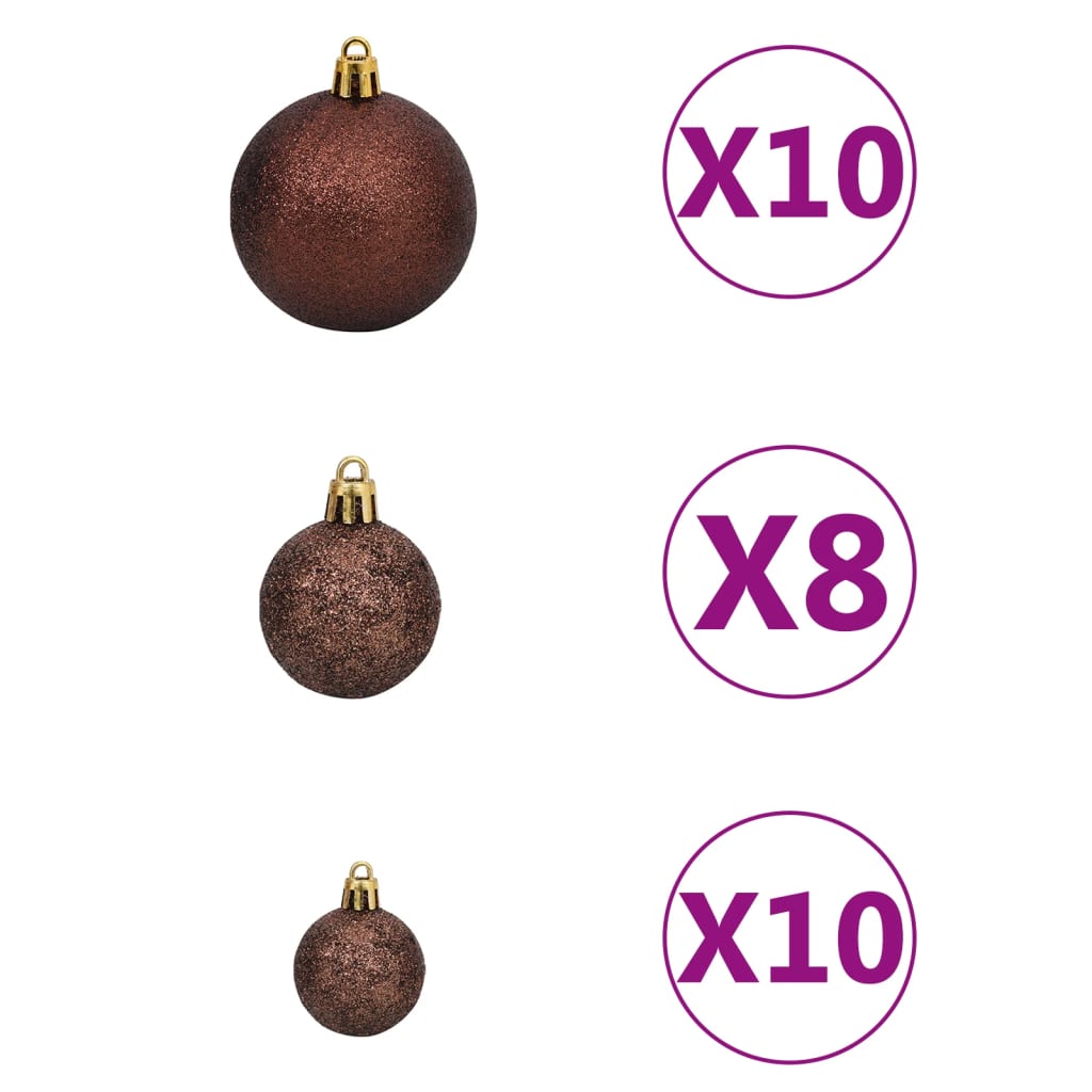 Künstlicher Weihnachtsbaum mit LEDs & Schmuck L 240 cm Weiß