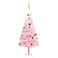 Thumbnail for Künstlicher Weihnachtsbaum mit LEDs & Schmuck Rosa 150 cm PVC