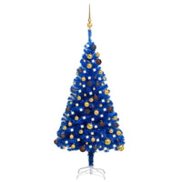 Thumbnail for Künstlicher Weihnachtsbaum mit LEDs & Kugeln Blau 120 cm PVC