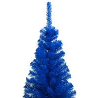 Thumbnail for Künstlicher Weihnachtsbaum mit LEDs & Kugeln Blau 120 cm PVC