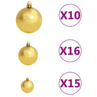 Thumbnail for Künstlicher Weihnachtsbaum mit LEDs & Kugeln Golden 240cm PET