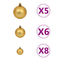 Thumbnail for Künstlicher Weihnachtsbaum mit LEDs & Kugeln Silbern 180cm PET