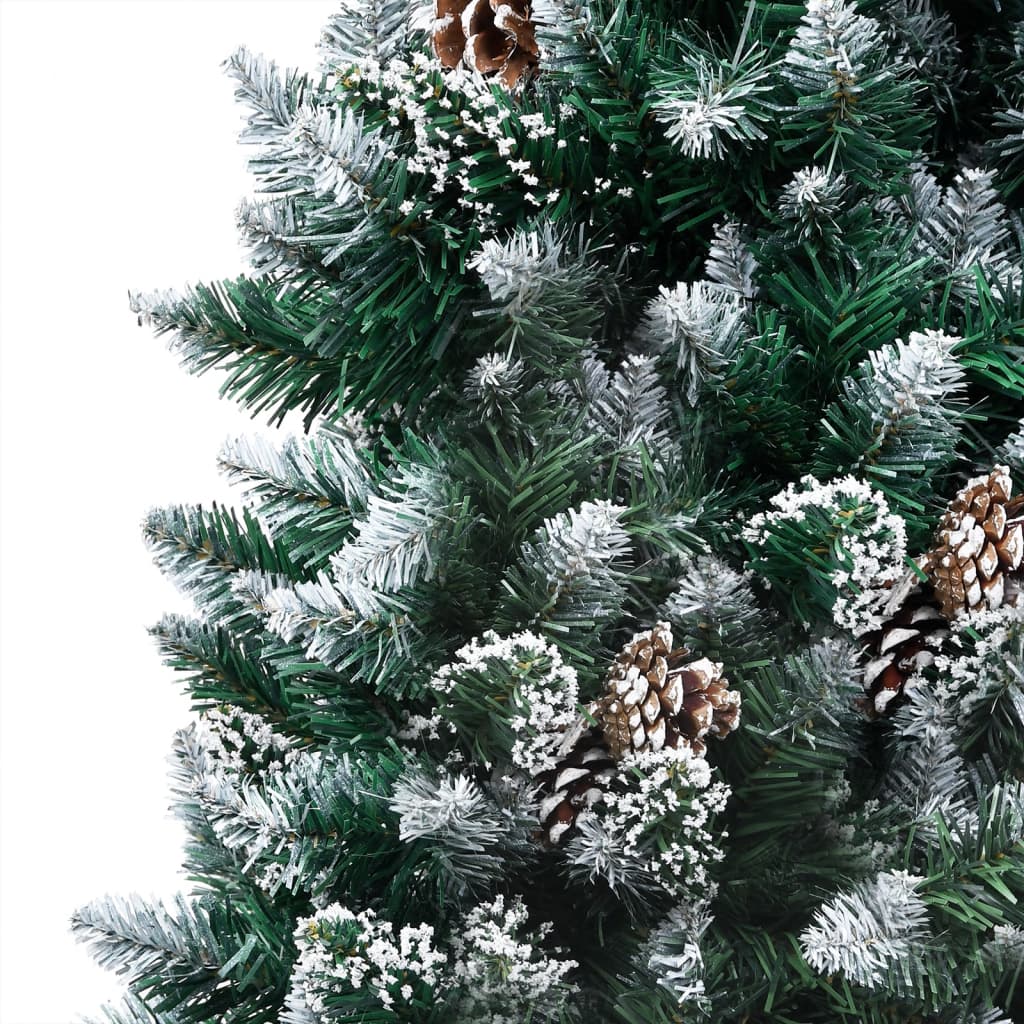 Künstlicher Weihnachtsbaum mit LEDs Kugeln & Zapfen 240 cm