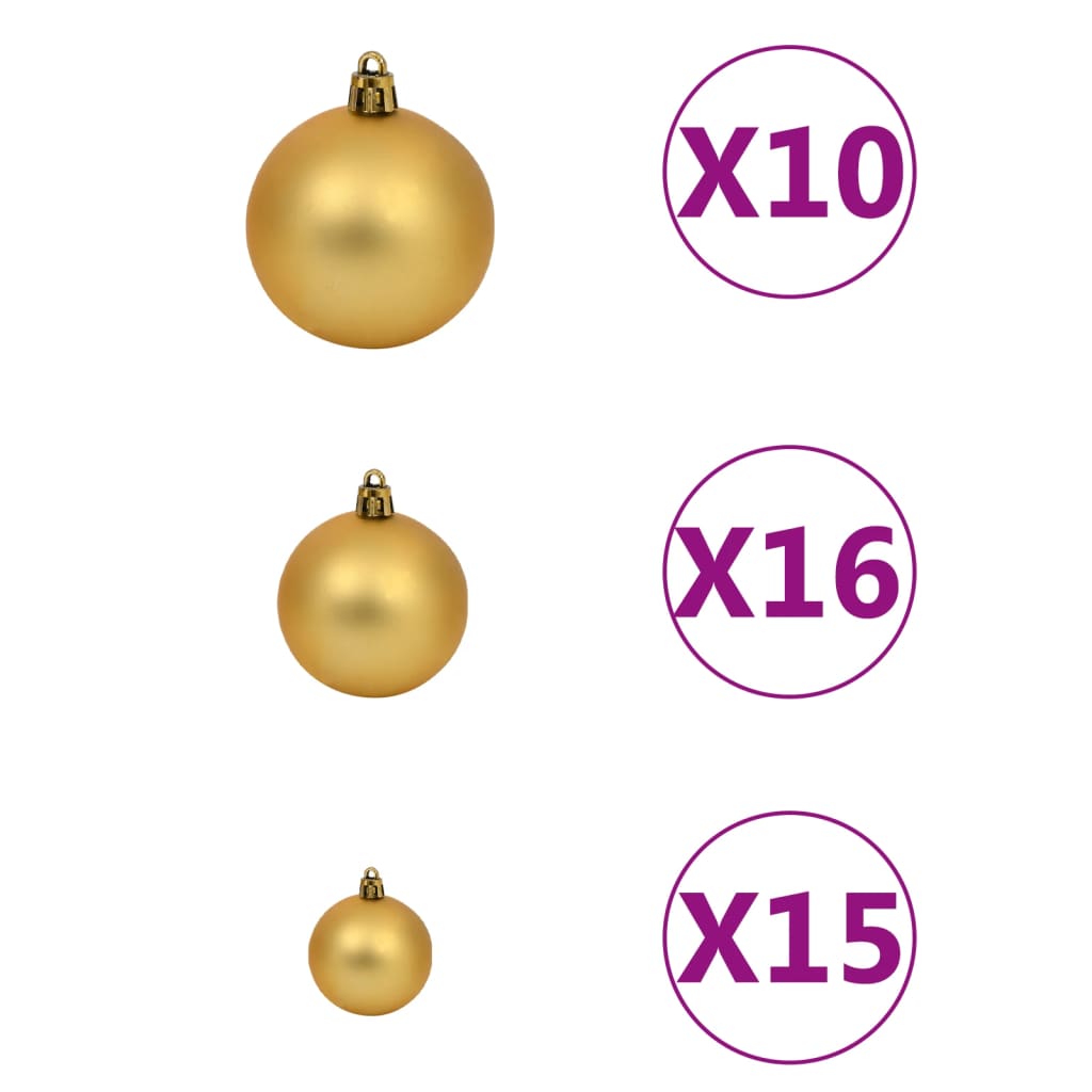 Künstlicher Weihnachtsbaum mit LEDs Kugeln & Zapfen 240 cm