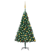 Thumbnail for Künstlicher Weihnachtsbaum mit LEDs & Kugeln Grün 120 cm PVC