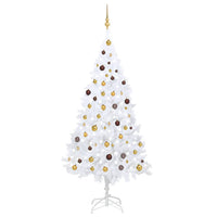 Thumbnail for Künstlicher Weihnachtsbaum mit LEDs & Kugeln Weiß 210 cm PVC