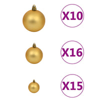 Thumbnail for Künstlicher Weihnachtsbaum mit LEDs & Kugeln Weiß 210 cm PVC
