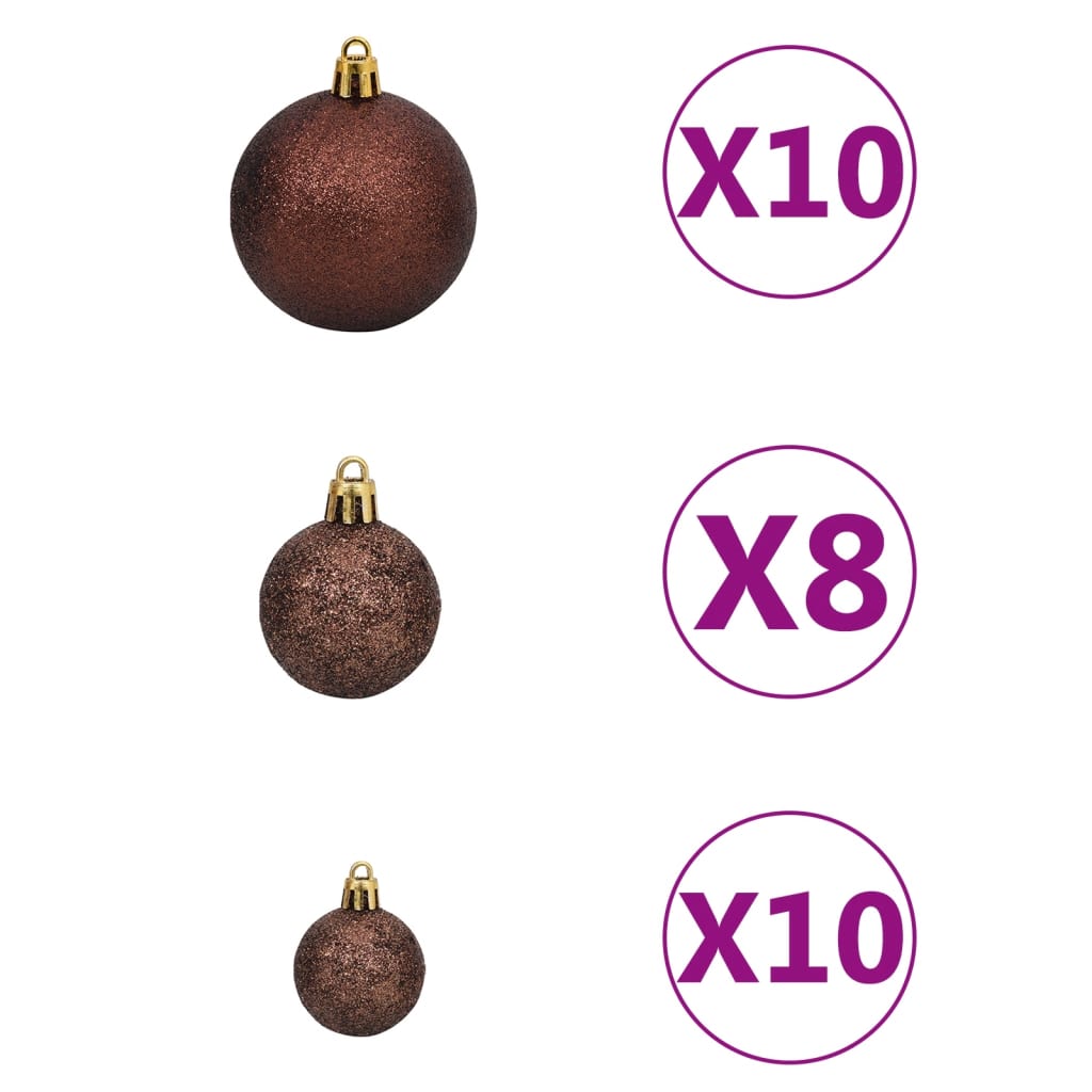 Künstlicher Weihnachtsbaum Nordmann LED & Kugeln Grün 240 cm