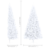 Thumbnail for Künstlicher Halber Weihnachtsbaum mit LEDs & Kugeln Weiß 210 cm