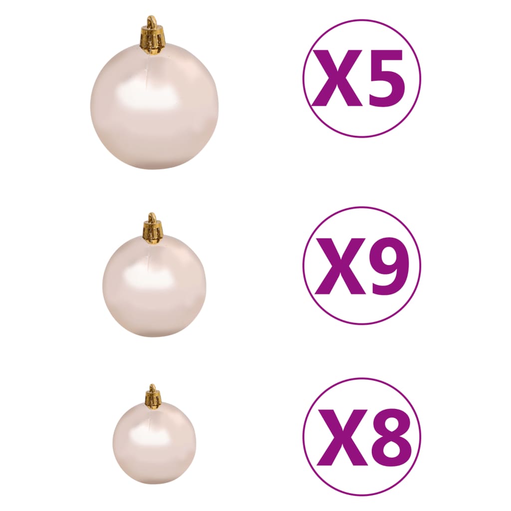 Künstlicher Weihnachtsbaum mit LEDs & Kugeln 180 cm 564 Zweige