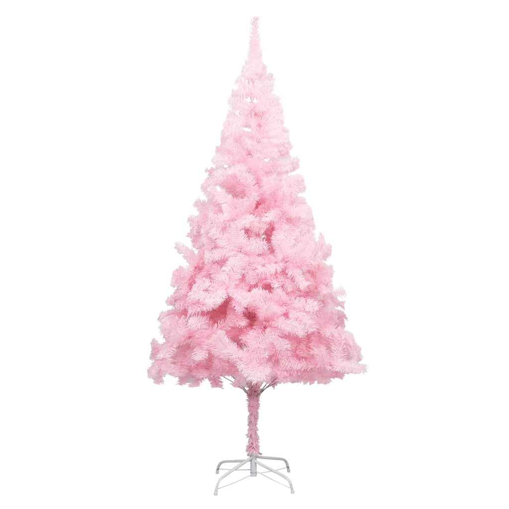 Künstlicher Weihnachtsbaum mit LEDs & Kugeln Rosa 240cm PVC